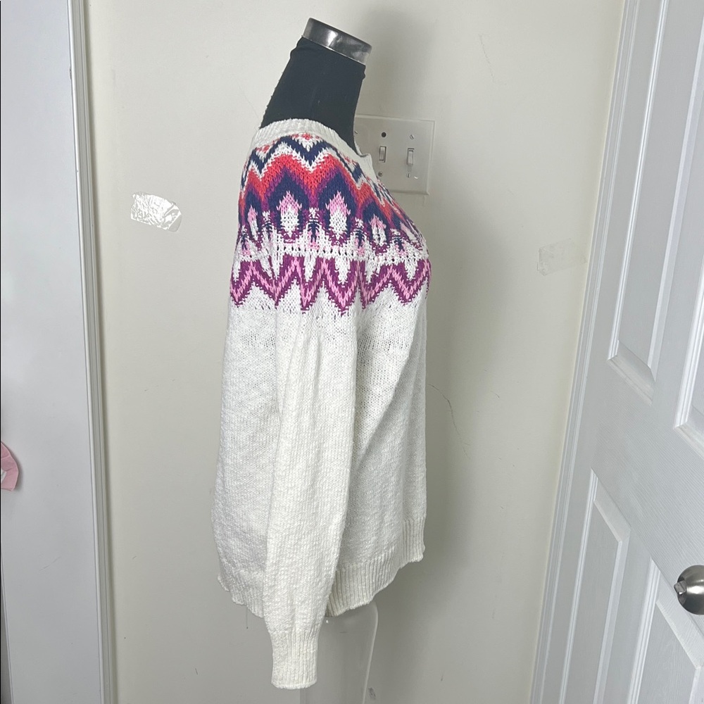 Vintage Fair Isle Cotton Blend Timeless Patterned Sweater Size Large - Picture 8 of 8